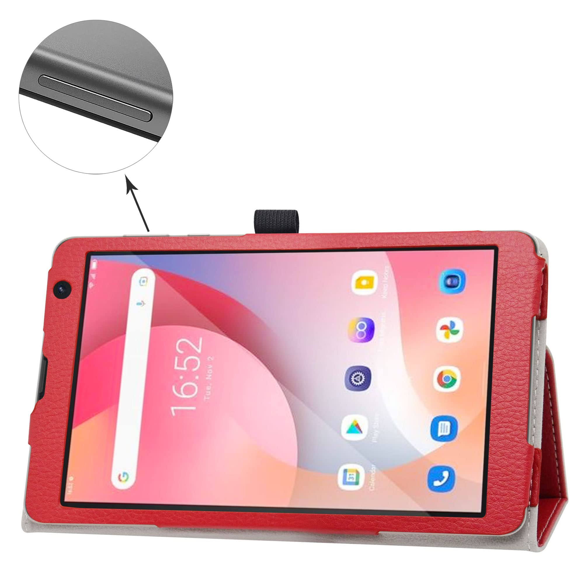 Bige for Blackview Tab6 Tablet Case,PU Leather Folio 2-Folding Stand Cover  for Blackview Tab6 8-inch Android Tablet,Red